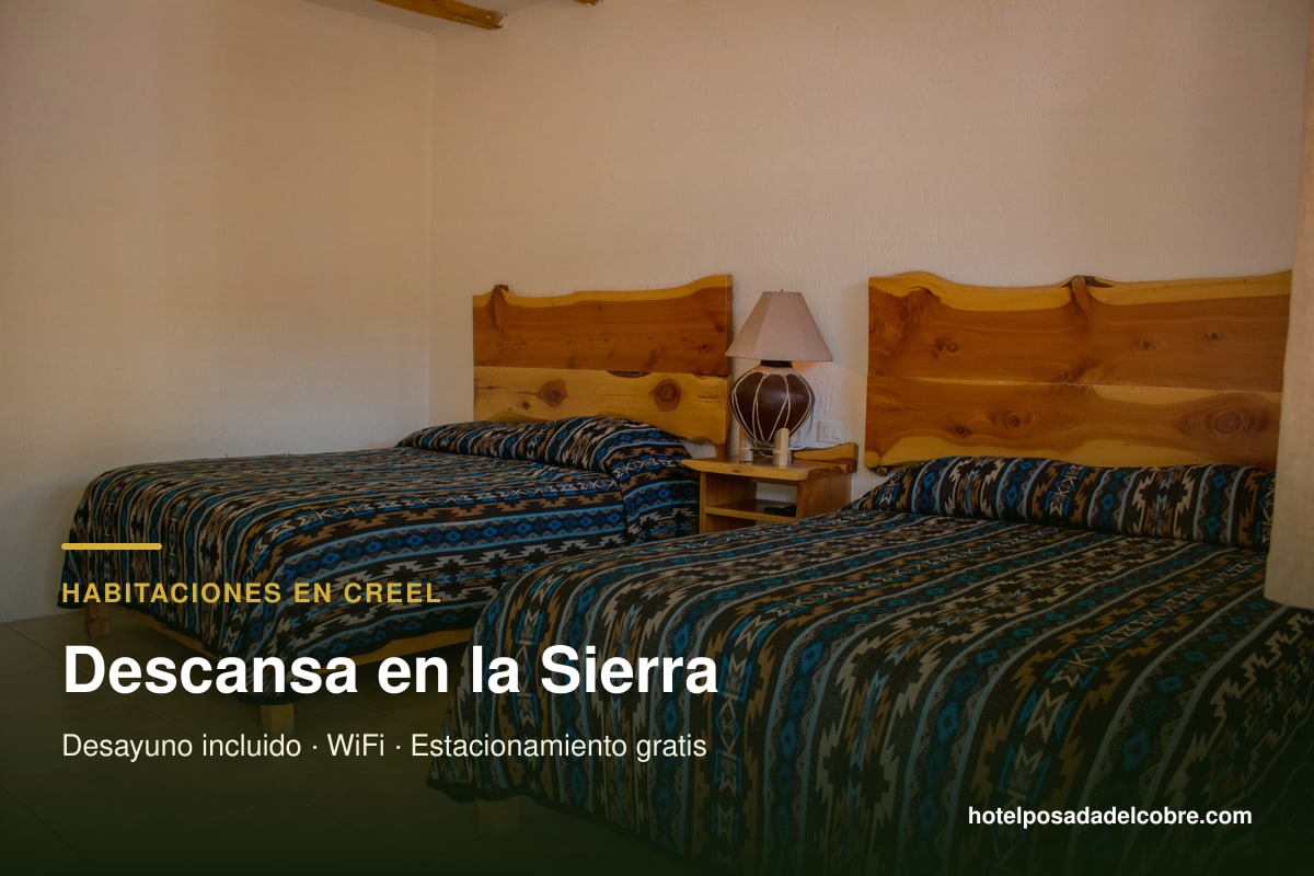 Habitaciones de hotel en Creel con desayuno incluido, WiFi y estacionamiento gratis