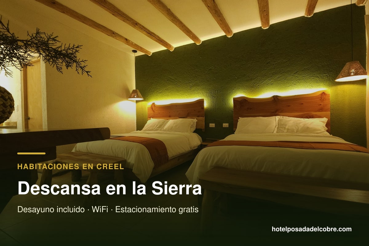 Habitaciones de hotel en Creel con desayuno incluido, WiFi y estacionamiento gratis