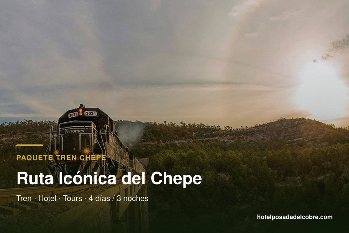 Paquete Ruta Icónica del Tren Chepe con hospedaje, recorridos y Barrancas del Cobre